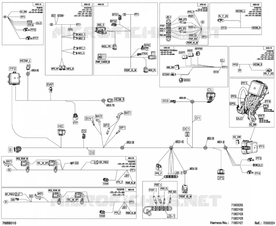 08- ELEKTRISCHER KABELBAUM - MAIN HARNESS - 710008265