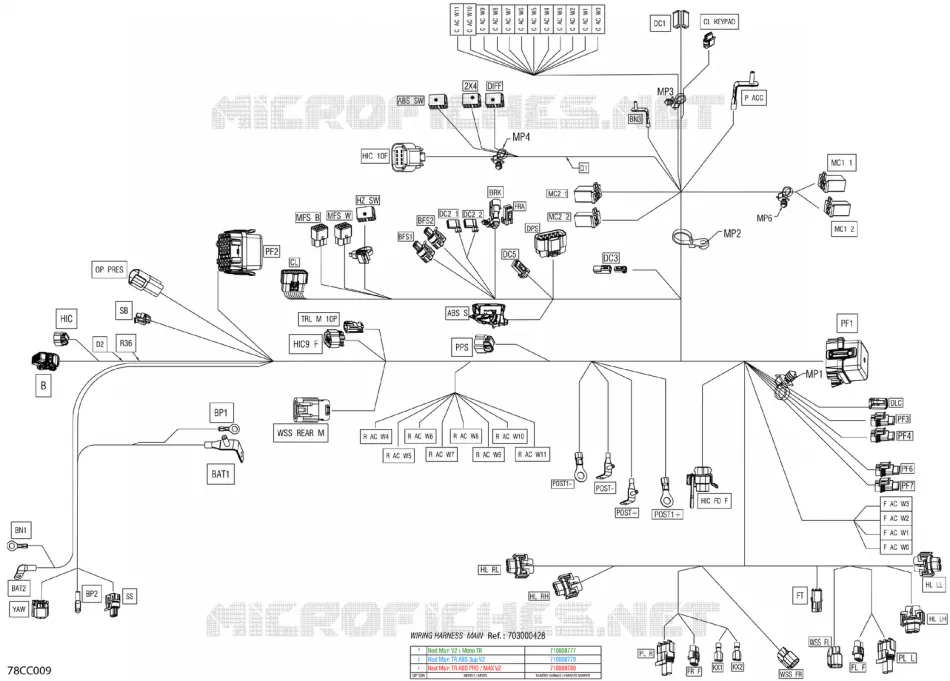 08- ELEKTRISCHER KABELBAUM - MAIN HARNESS - 710008780