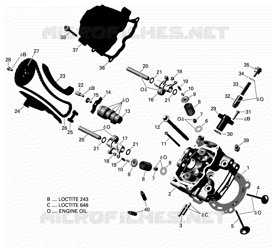 Zylinderkopf, vorne