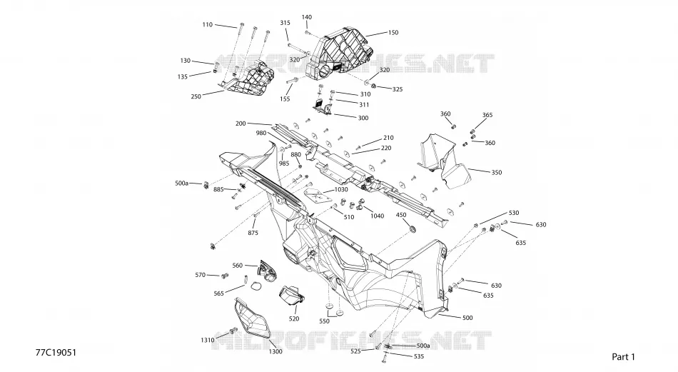 HABITACLE - EXCEPTé XT CAB - SECTION AVANT INFéRIEURE