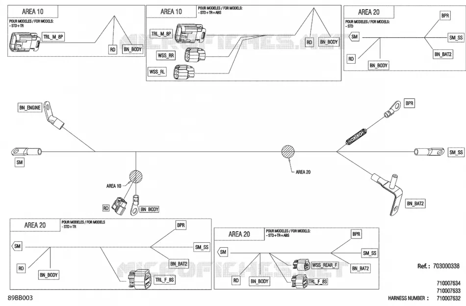08- ELEKTRISCHER KABELBAUM - VOLTAGE REGULATOR WIRING HARNESS - 710007634