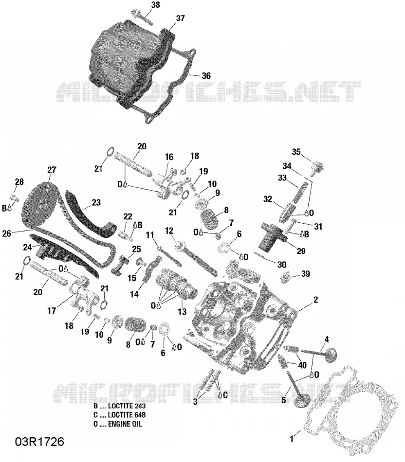 Zylinderkopf, vorne