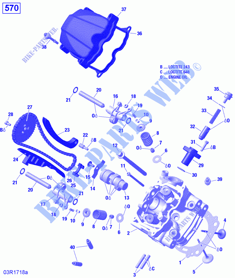 Zylinderkopf, vorne für Can-Am RENEGADE X MR 570 2021