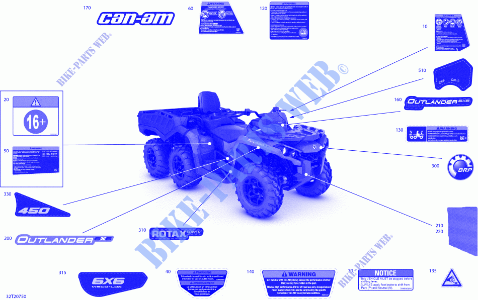 Abziehbilder für Can-Am OUTLANDER MAX 6X6 450 2020
