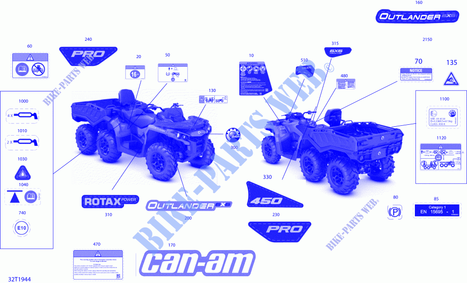Abziehbilder für Can-Am OUTLANDER 6X6 450 T3 2019