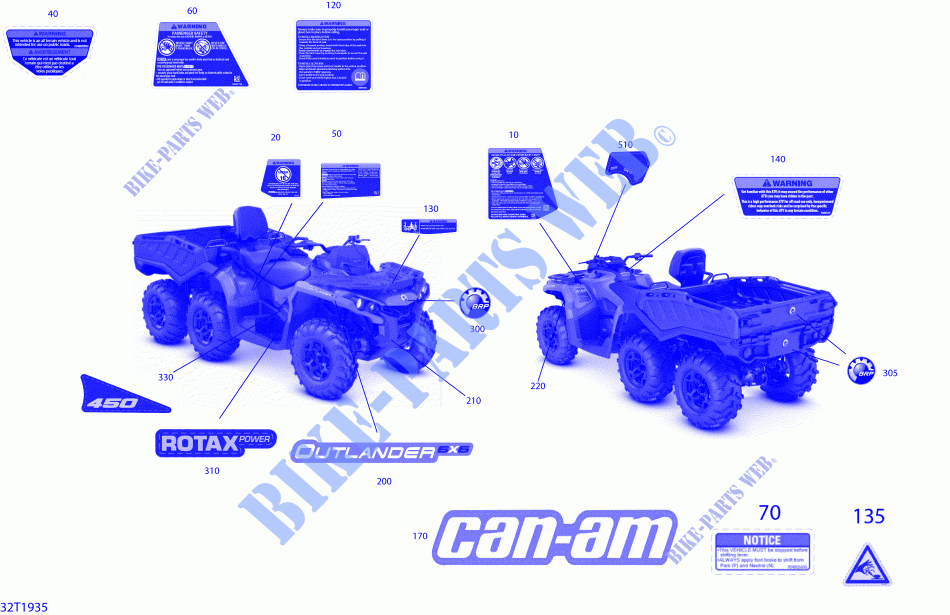 Abziehbilder für Can-Am OUTLANDER MAX 6X6 450 2019