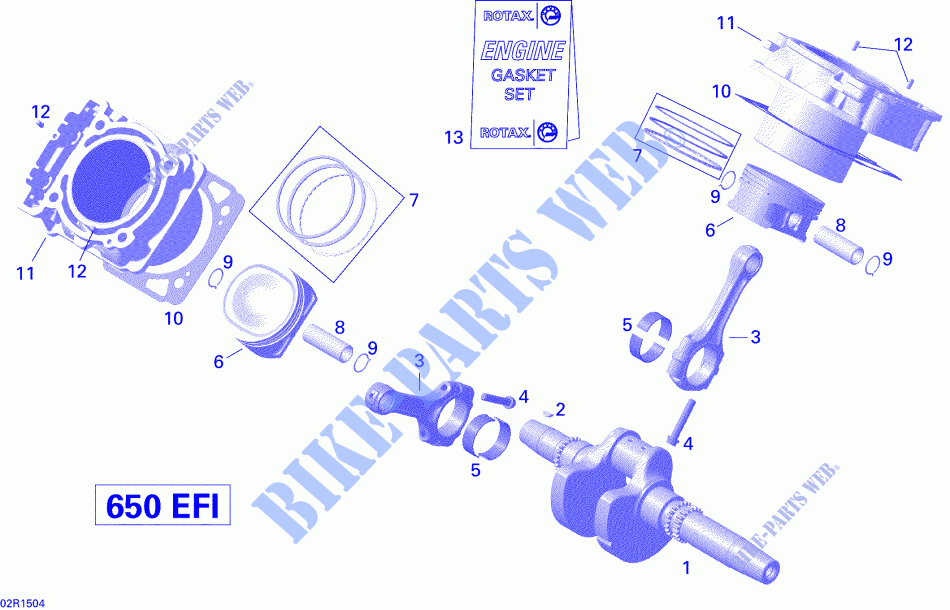Kurbelwelle, Kolben und Zylinder für Can-Am OUTLANDER MAX 650 2015