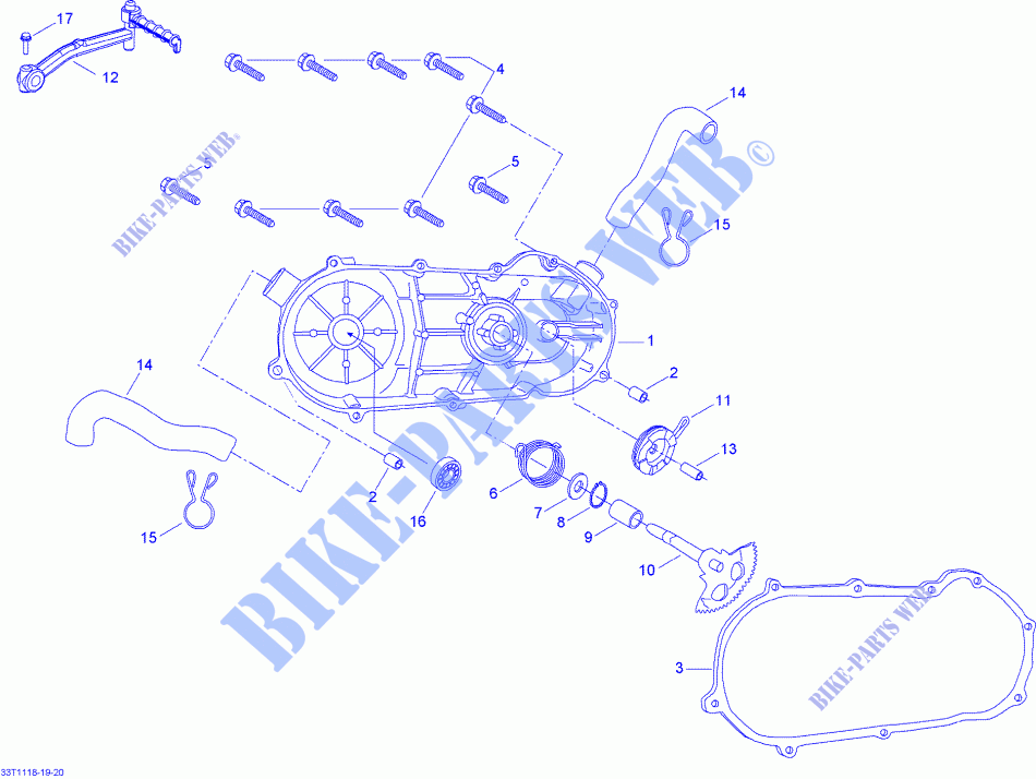 CVT Abdeckung und Kickstarter für Can-Am MINI DS 90 2014