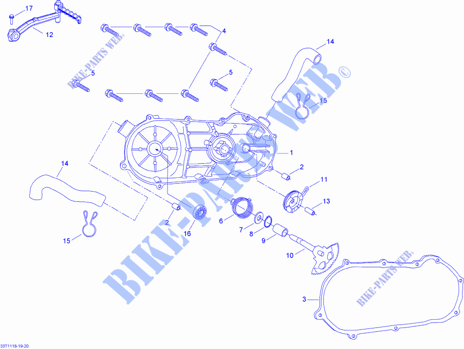 CVT Abdeckung und Kickstarter für Can-Am MINI DS 90 X 2014