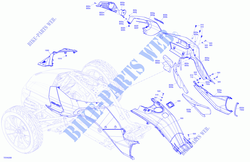 KAROSSERIE   VERKLEIDUNG  für Can-Am SPYDER F3 T (BUILT AFTER 09/2020) 2021