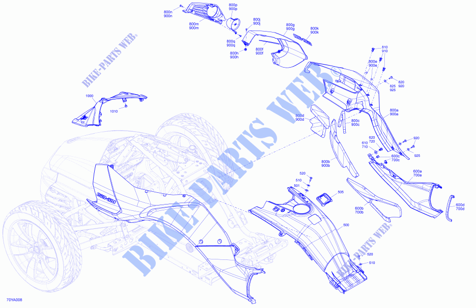 KAROSSERIE   VERKLEIDUNG  für Can-Am SPYDER F3 T (BUILT AFTER 09/2020) 2021